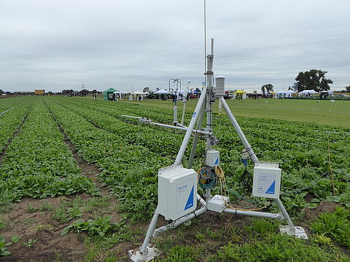 Eddy covariance system, Li-Cor, measuring the evapotranspiration of spinach