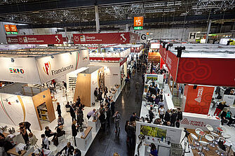 Messehalle der ProWein Düsseldorf aus der Vogelperspektive. © Hochschule Geisenheim / Winfried Schönbach