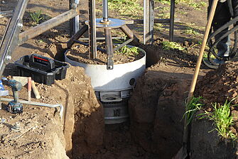 Soil monolith in lysimeter container